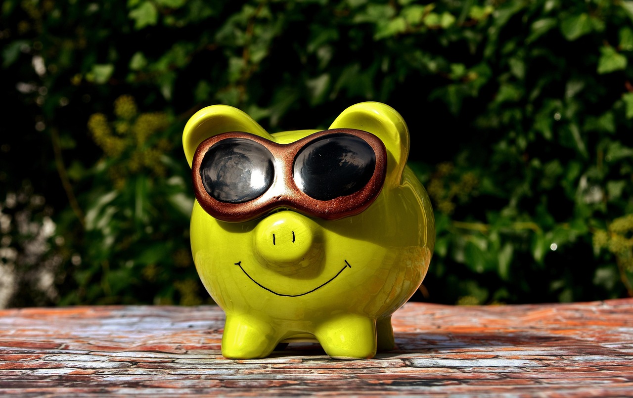 lucky pig, cool, sunglasses, piggy bank, fun, save up, money, porcelain, finance, reserves, cute, fi